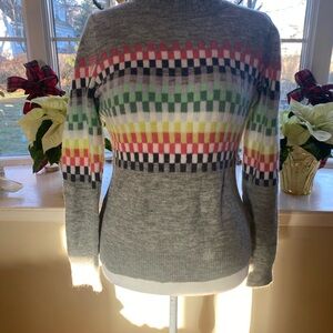 Colorful Loft Checkered Gray Mock Neck Sweater